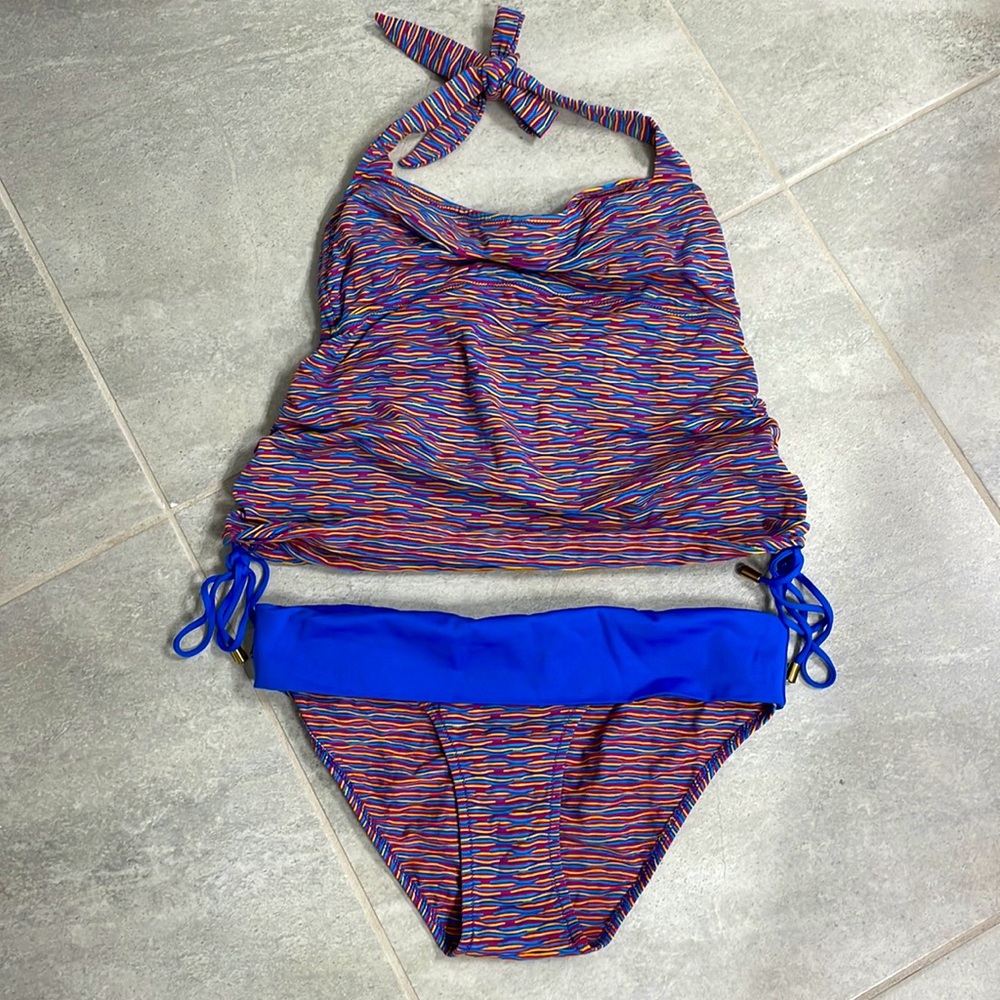 Pez D’Or striped two piece tankini maternity size S Small